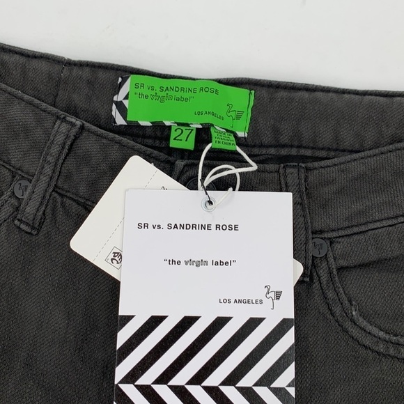 Sandrine Rose distressed Carbone gray skinny jeans ankle flax denim pants new 27 - Picture 7 of 7